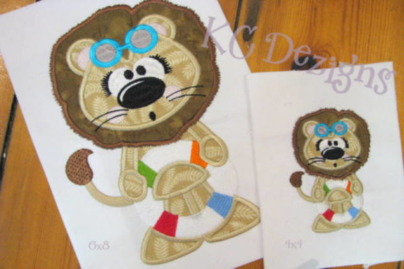 Beach Lion 01 Applique Design