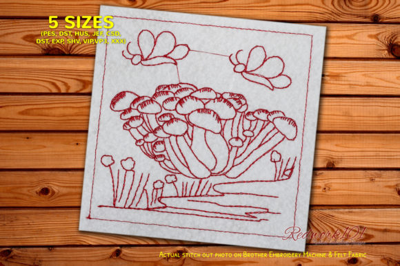 Shimeji Mushroom Embroidery