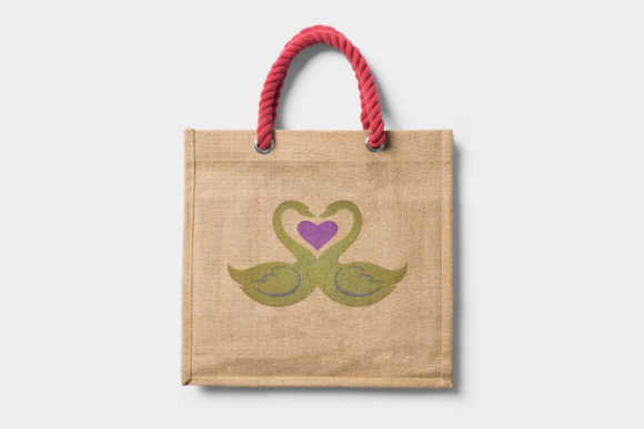 Swan Love Embroidery Design