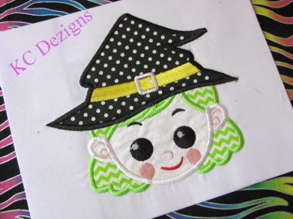 Witchy Girl Embroidery Design